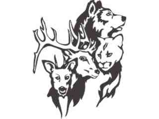  Wilderness Family Animals Decal Proportional