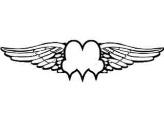  Wing Heart Decal Proportional