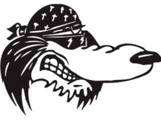  Wolf Biker Decal Proportional