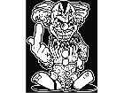  Clown Middle Finger Decal