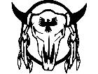  Cow Skull Indian Feather Decal