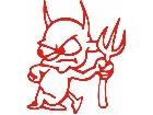  Devil Pitch Fork Cartoon Decal