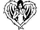 Fairy Heart Feathers Decal