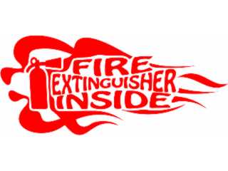  Fire Extinguisher Inside Flame Decal Proportional