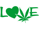  Love Heart Marijuana Weed Decal