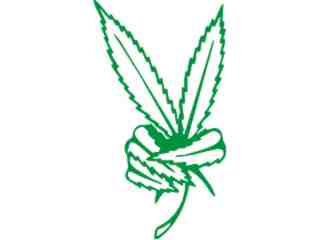  Peace Weed Fingers Decal Proportional