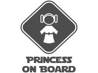  Princess On Board Baby Decal Proportional