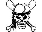  Skull Baseball Decal