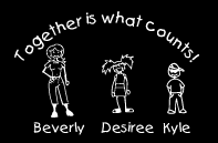 Together is what counts single mom family stickers