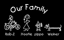 Wiener dog and motorcycle family sticker