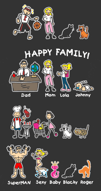 full color family sticker ideas