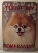 I Love My Pomeranian Dog car plate graphic