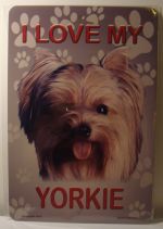 I Love My Yorkie Dog Puppy car plate graphic